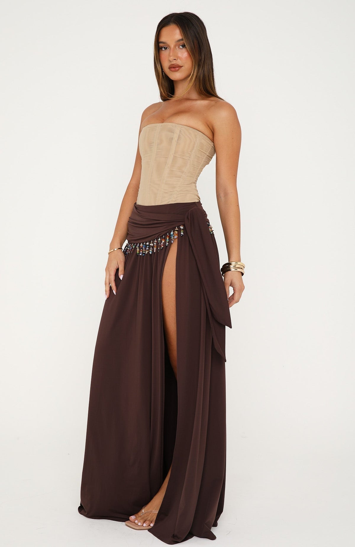 White Fox Girl's Weekend Maxi Skirt Chocolate