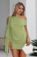 White Fox Sicilian Dreams Mini Dress Chartreuse