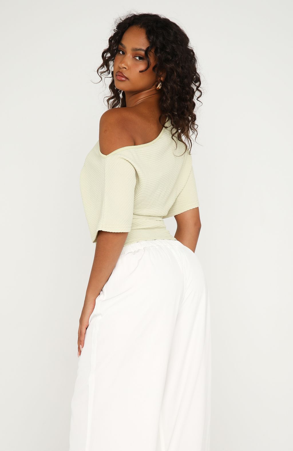 White Fox Fateful Moment Cinched Top Matcha