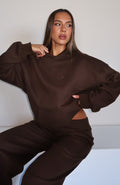 White Fox Come A Long Way Oversized Hoodie Chocolate