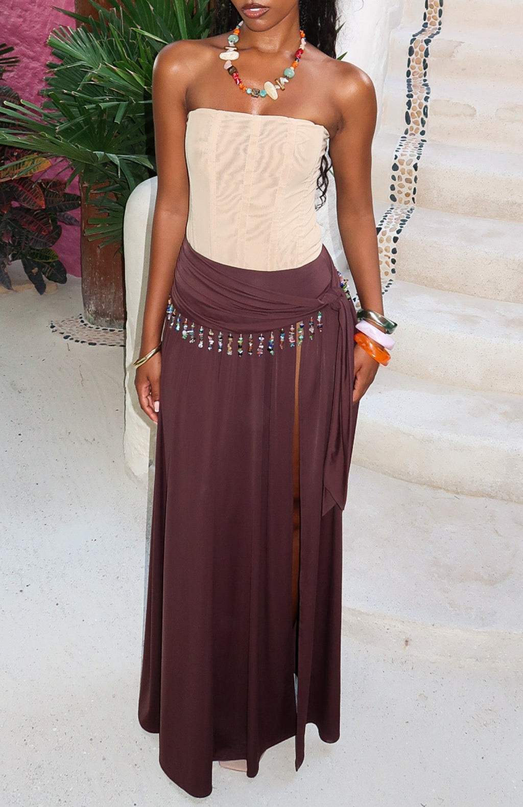 White Fox Girl's Weekend Maxi Skirt Chocolate