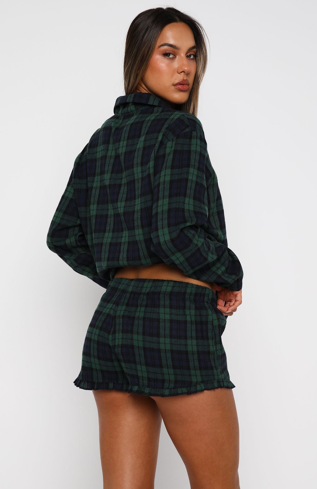 White Fox That Time Of Year Pyjama Shorts Green/Navy