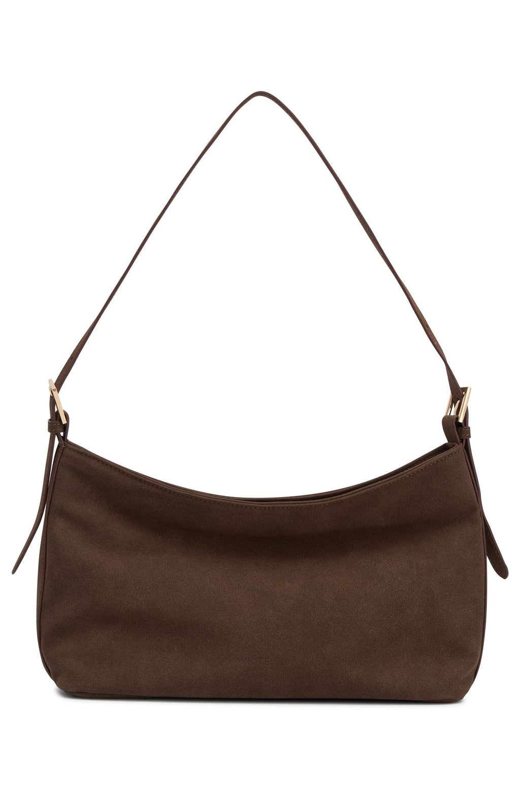 White Fox Ryker Shoulder Bag Dark Chocolate Faux Suede