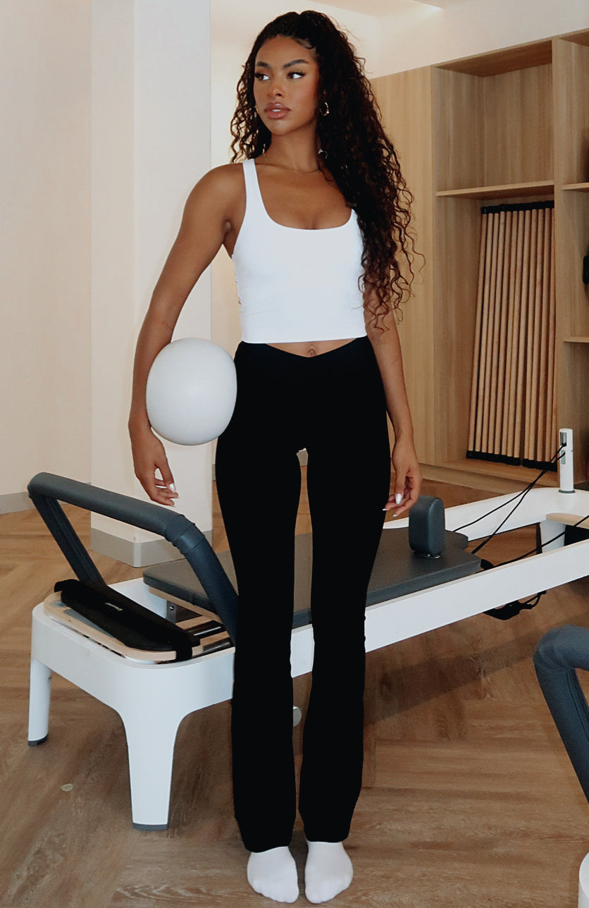 White Fox Wellness Flare Leggings Black