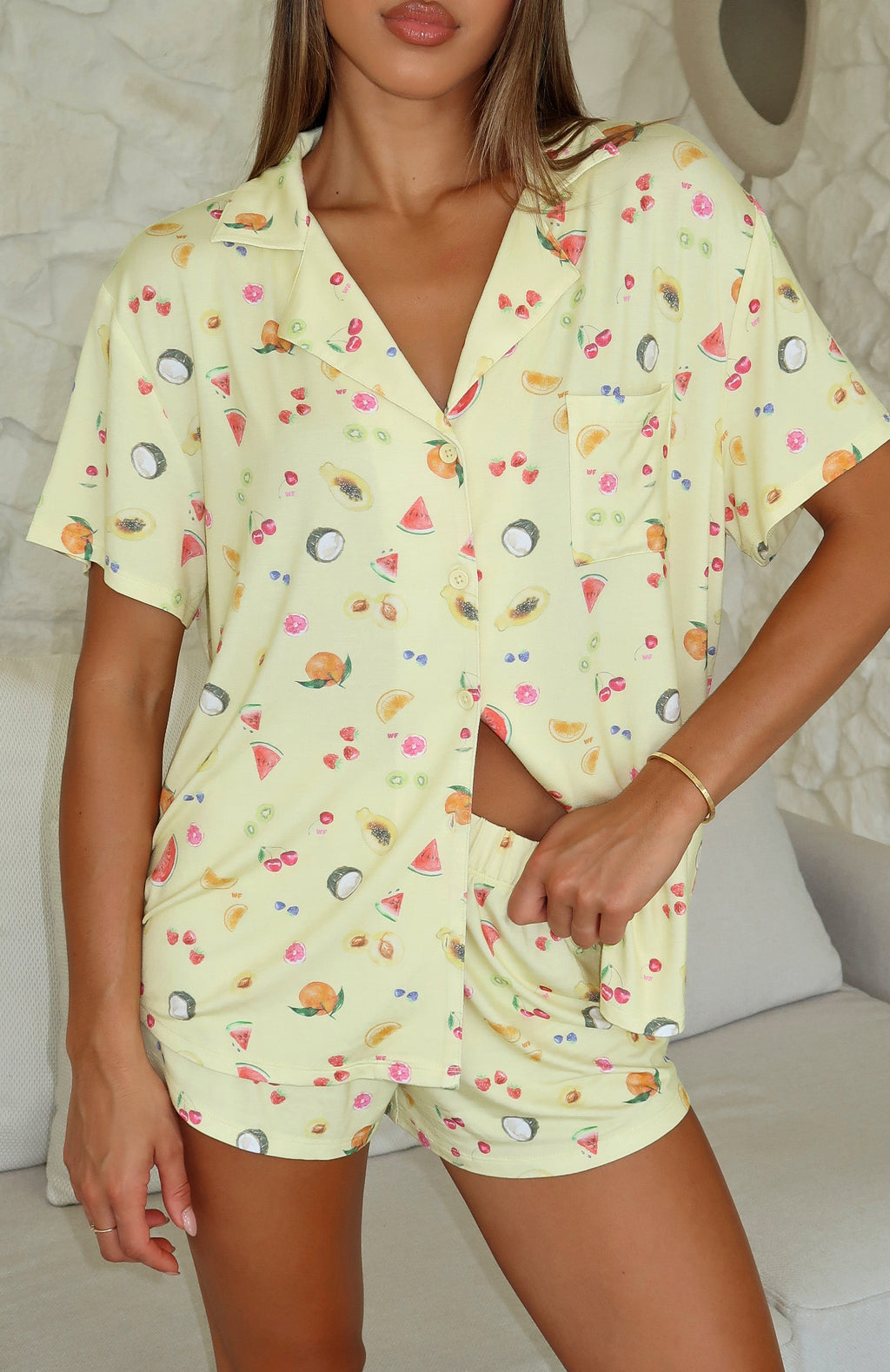 White Fox Dreamscape Printed Pyjama Set Fruit Salad