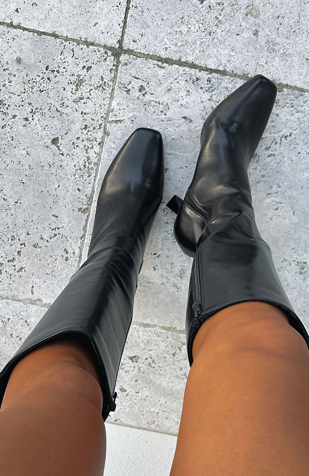 White Fox Johnson Knee High Boots Black