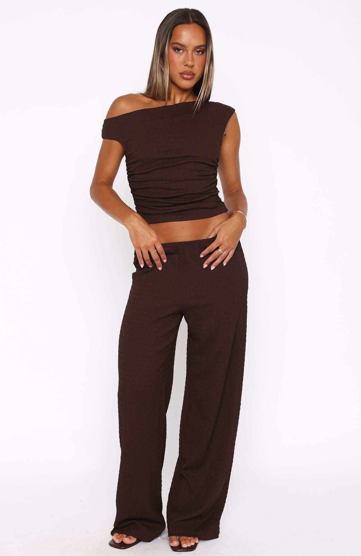 White Fox Turn Heads Fast Pants Chocolate