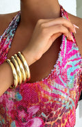 White Fox Wilder Bangle Set Gold