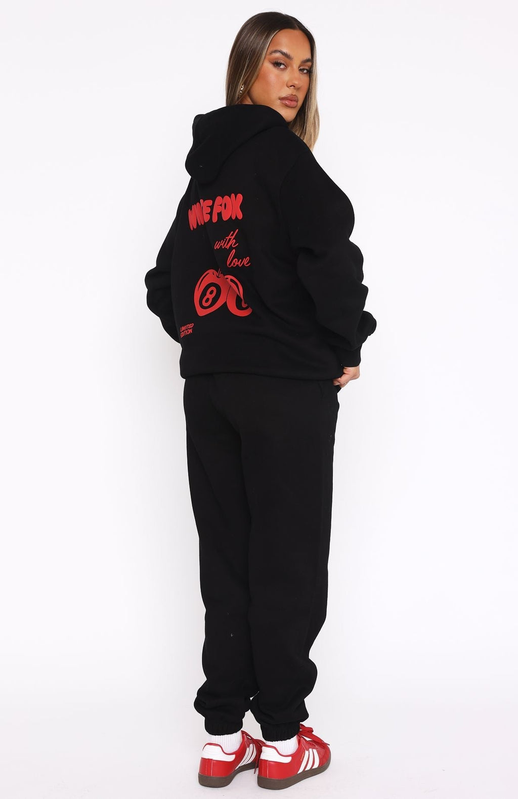 White Fox With Love In The Moment Sweatpants Black