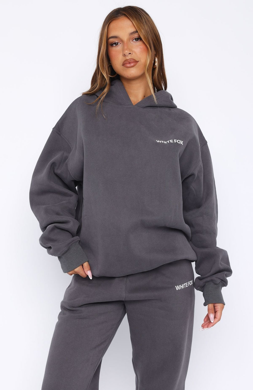 White Fox Core Classic Oversized Hoodie Volcanic