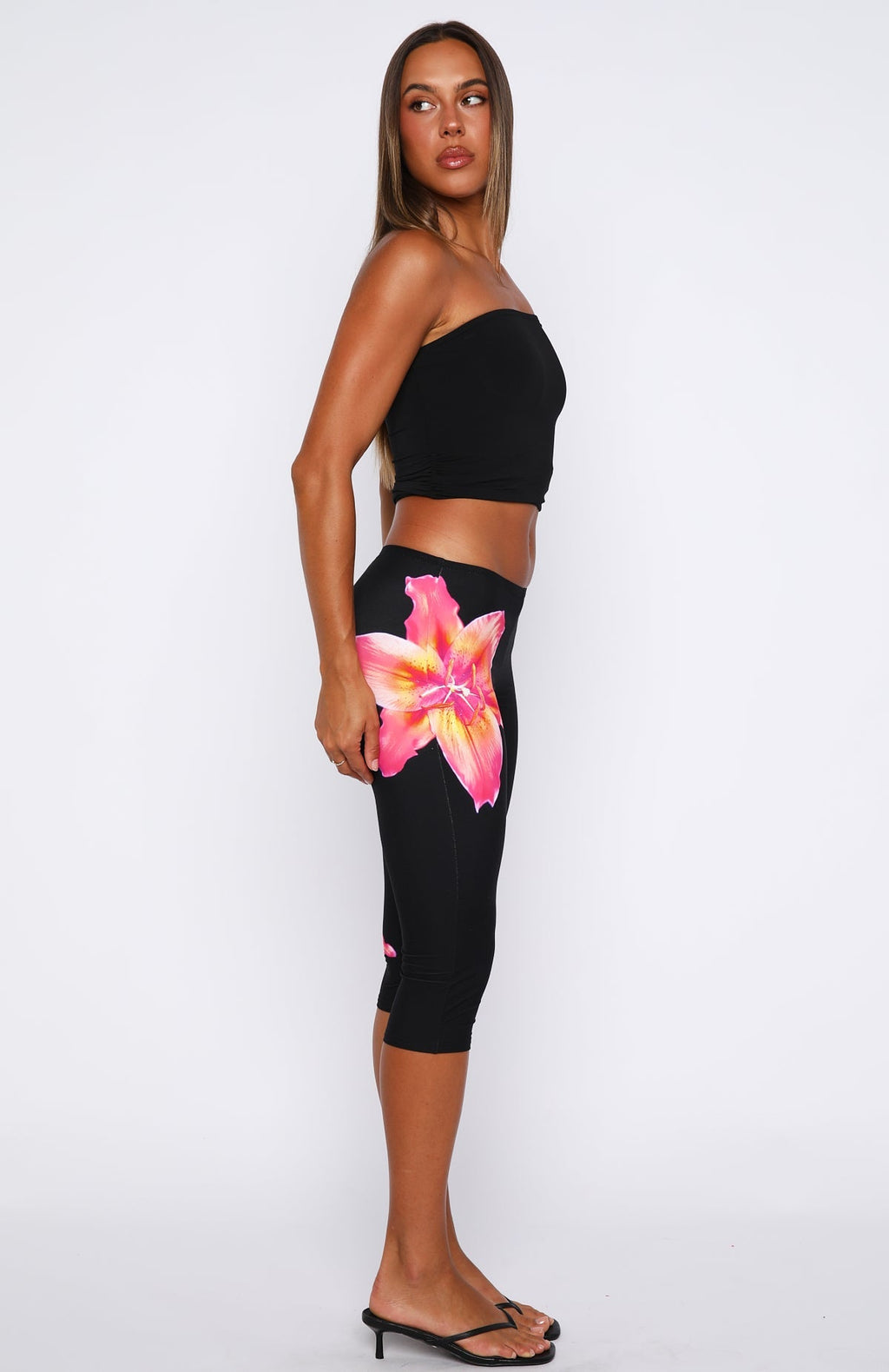 White Fox Call Me Trouble Capri Pants Midnight Blossom