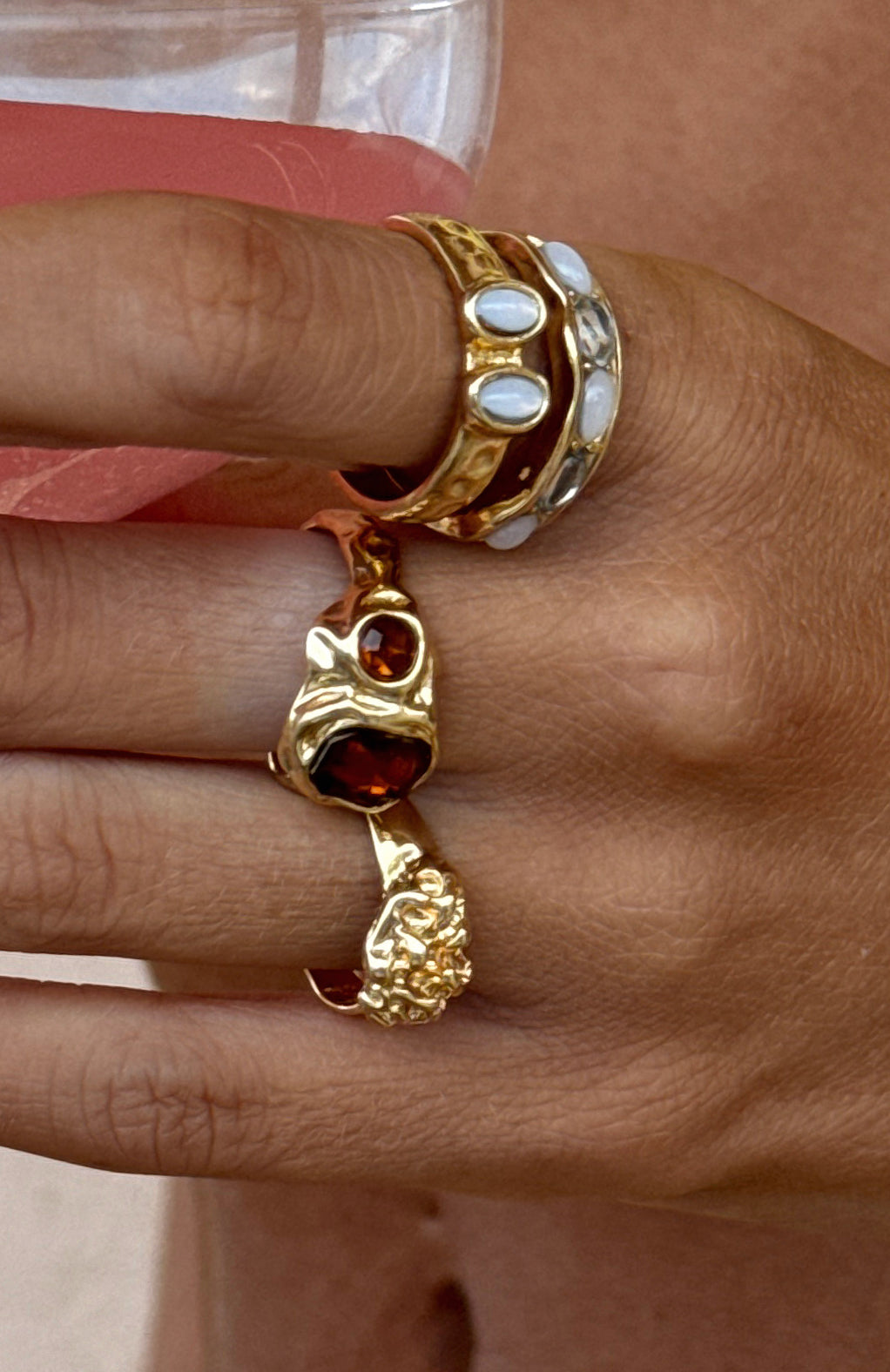 White Fox Tinsley Ring Set Gold
