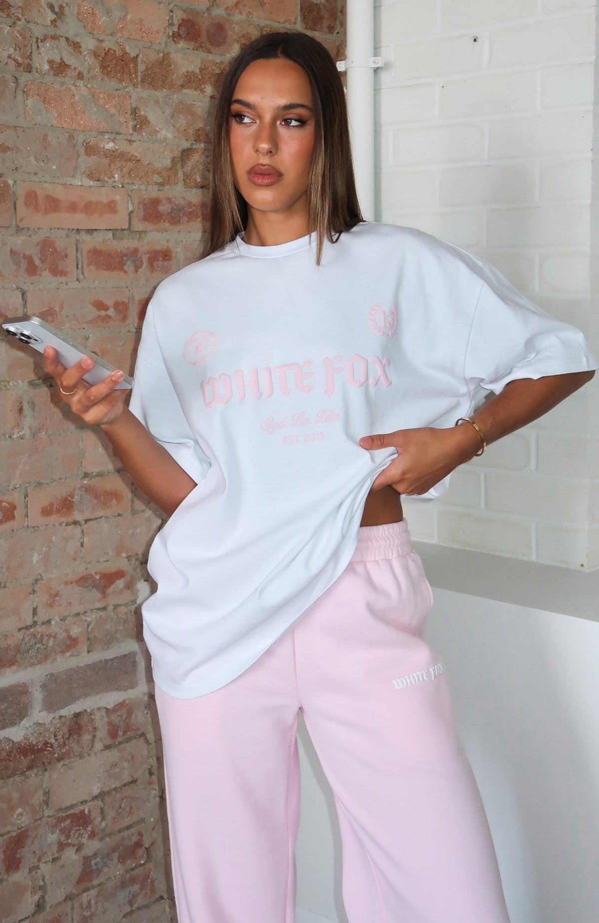 White Fox Vibe Too High Oversized Tee White