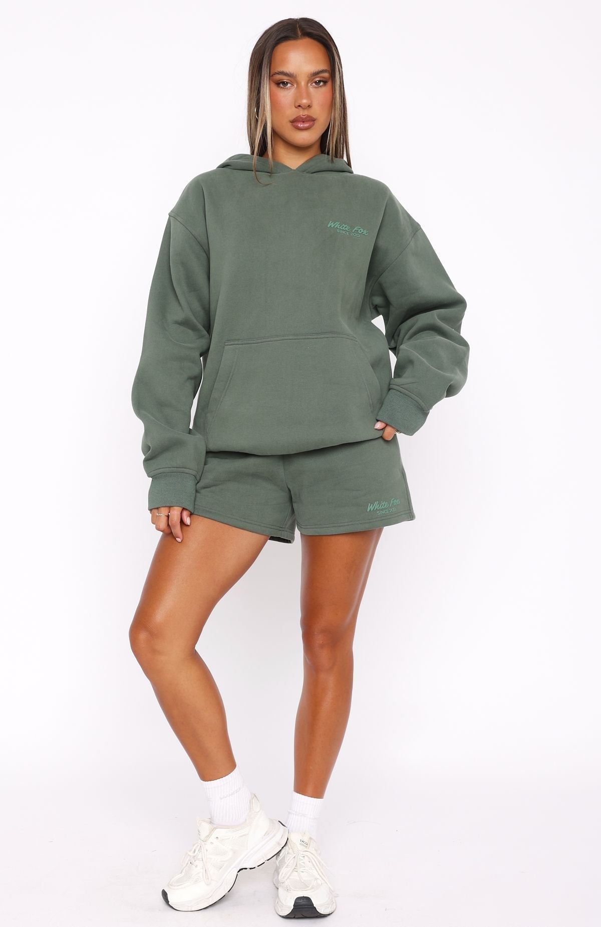 White Fox Leisure Edition Lounge Shorts Dark Green