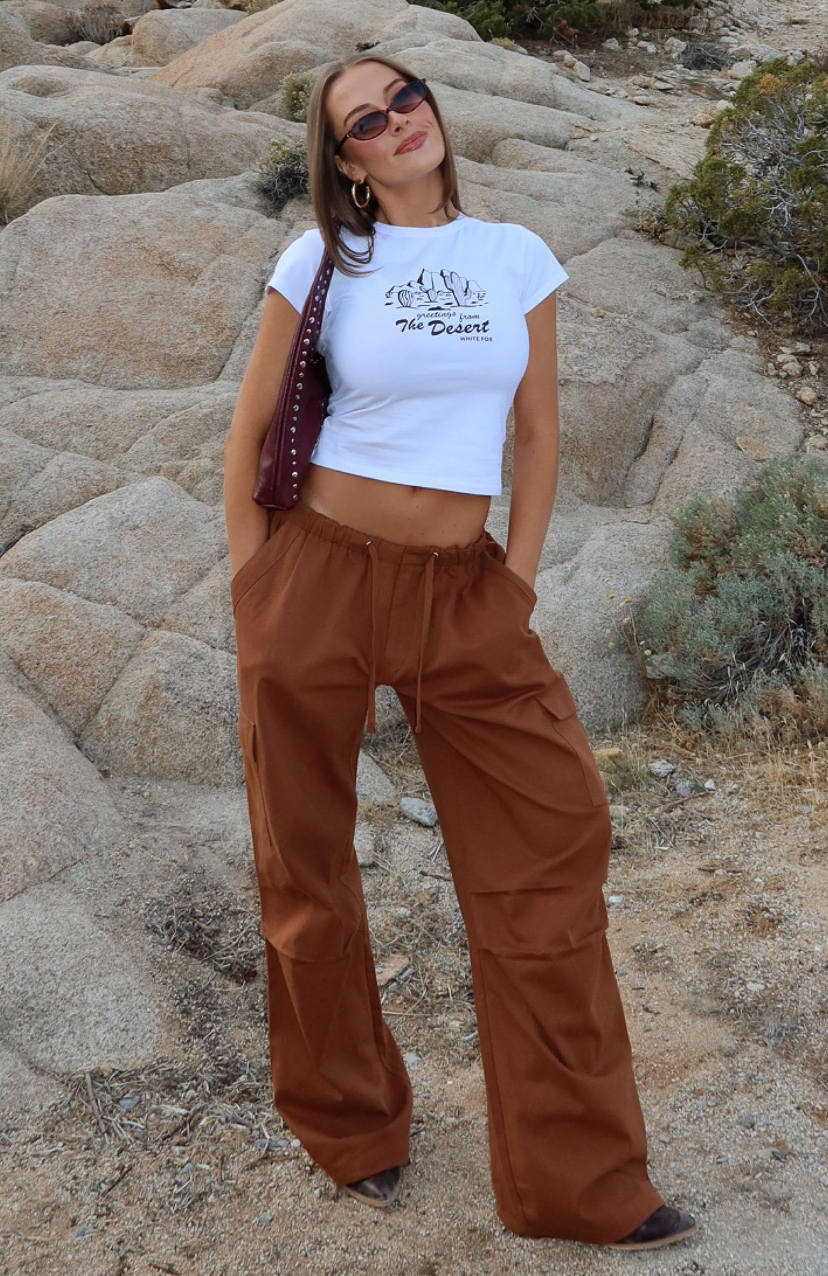 White Fox Real Satisfaction Cargo Pants Chocolate