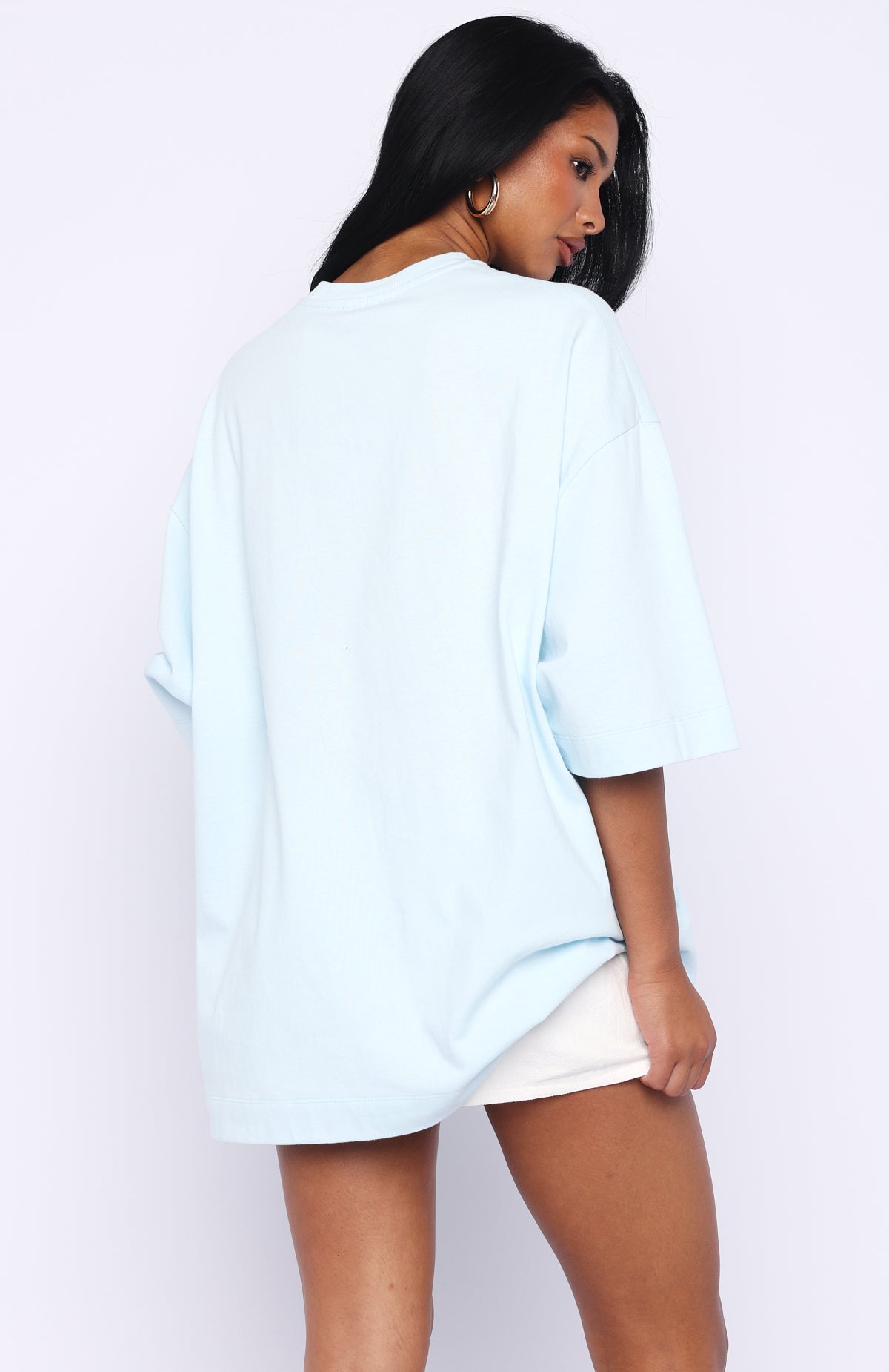 White Fox Own Your Glow Oversized Tee Blue