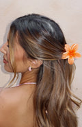 White Fox Floral Charm Hair Clip Peach