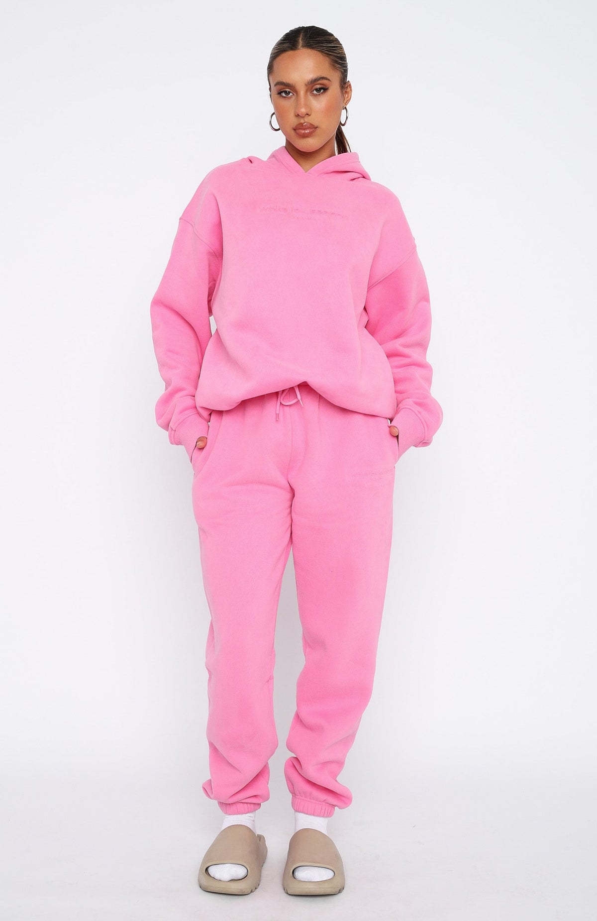 White Fox Future Forward Oversized Hoodie Candy Pink