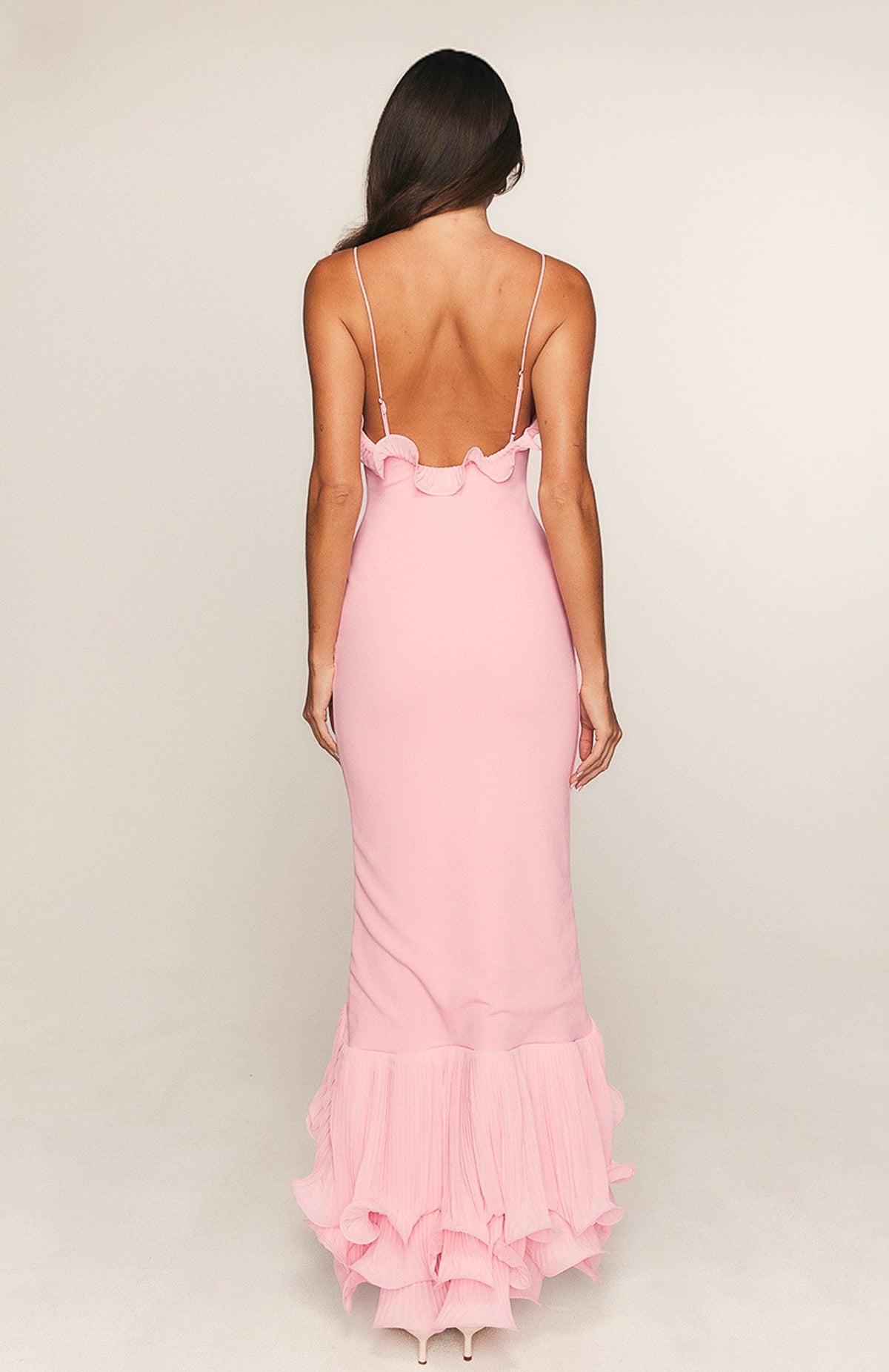 White Fox Dancing Petals Maxi Dress Pink