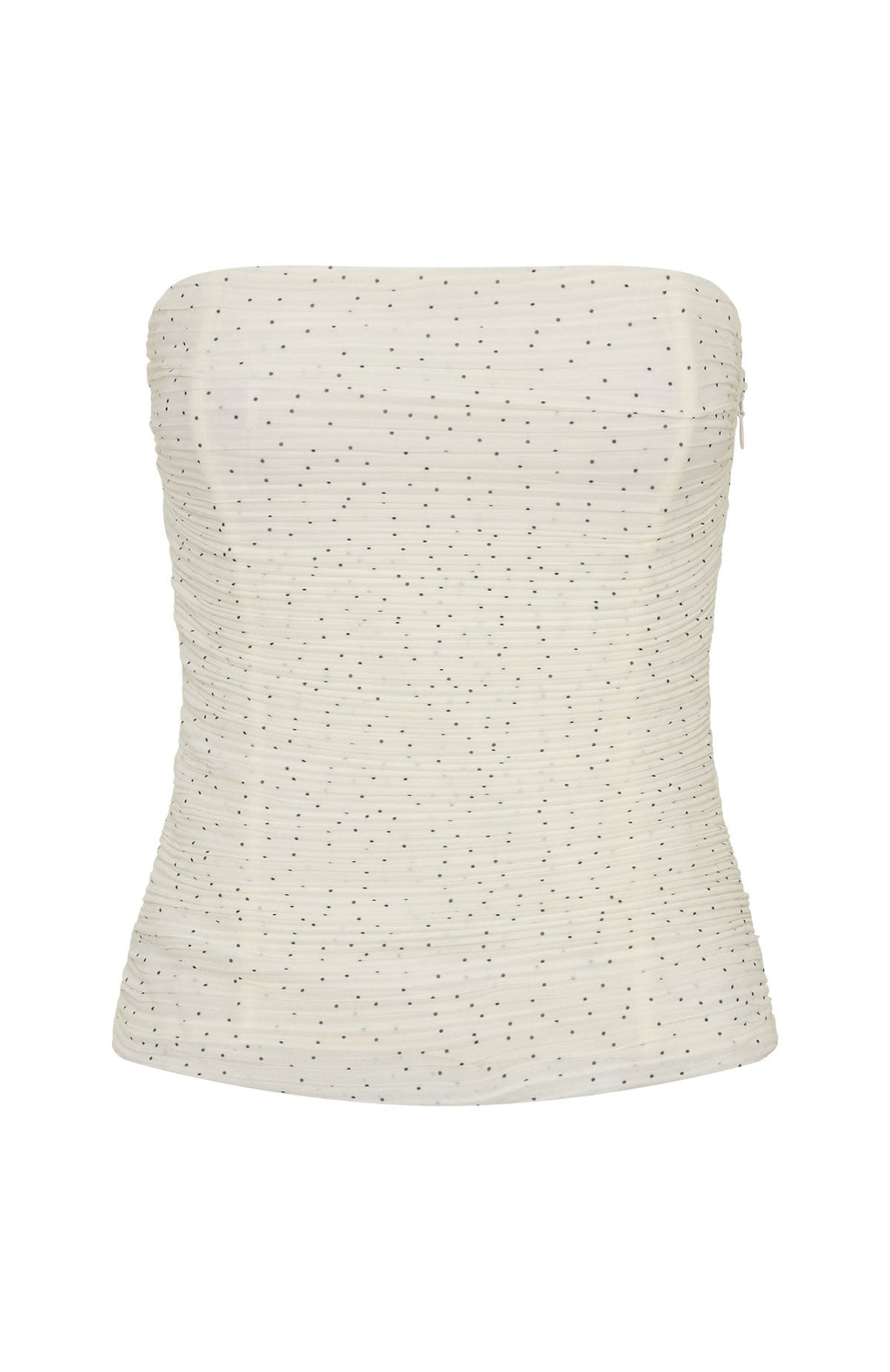 White Fox Camp Crush Strapless Bustier Cream/Black Polka Dot