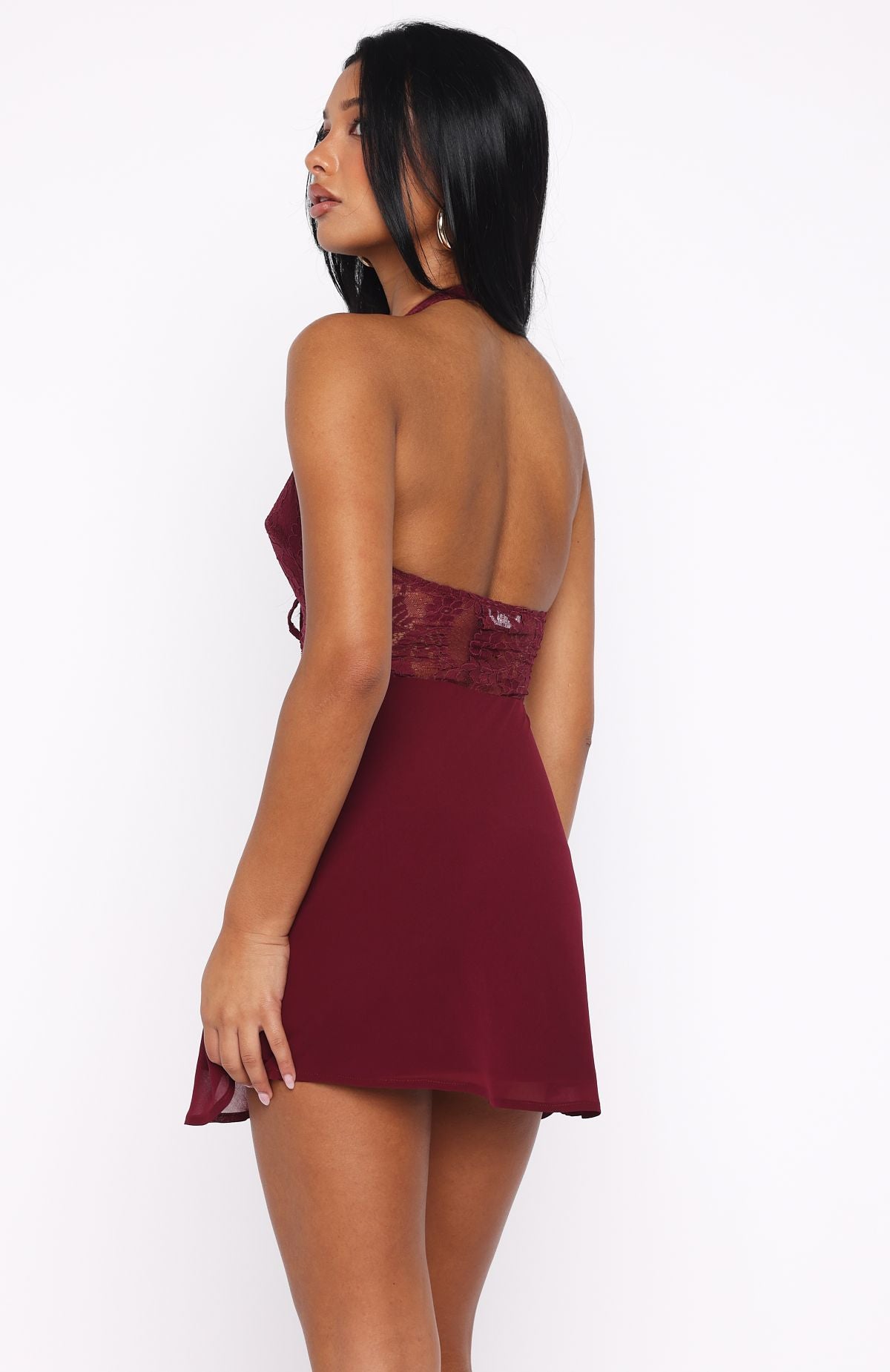 White Fox Diamonds Are Forever Mini Dress Burgundy
