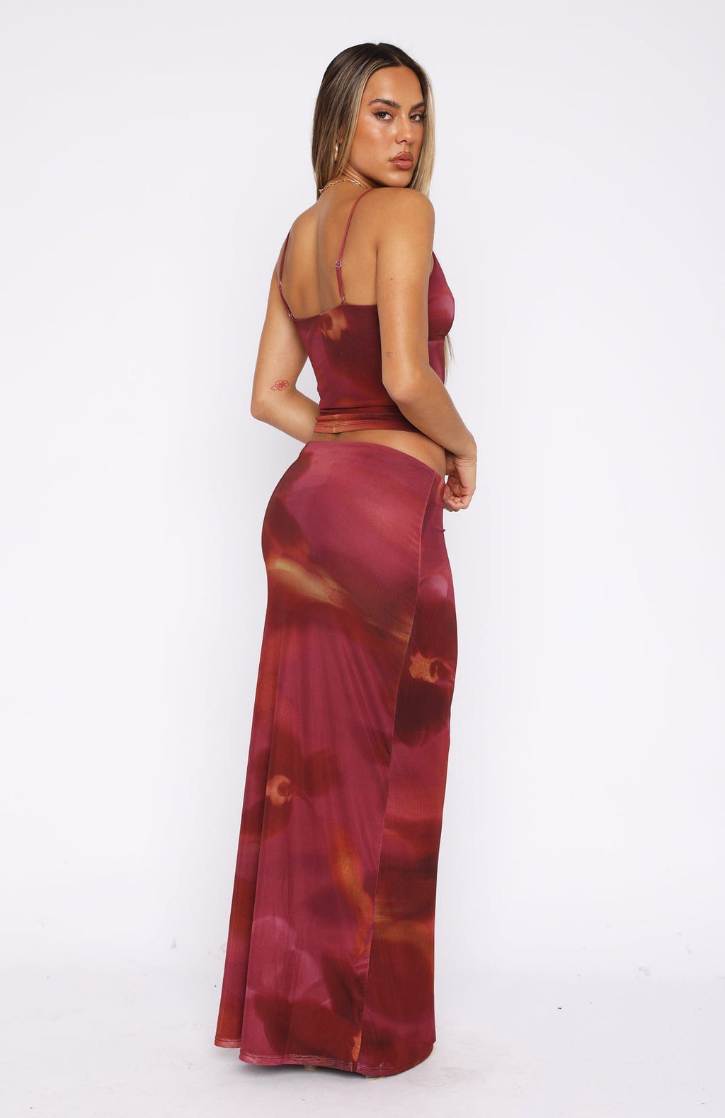 White Fox Sunset Girl Maxi Skirt Dark Romance