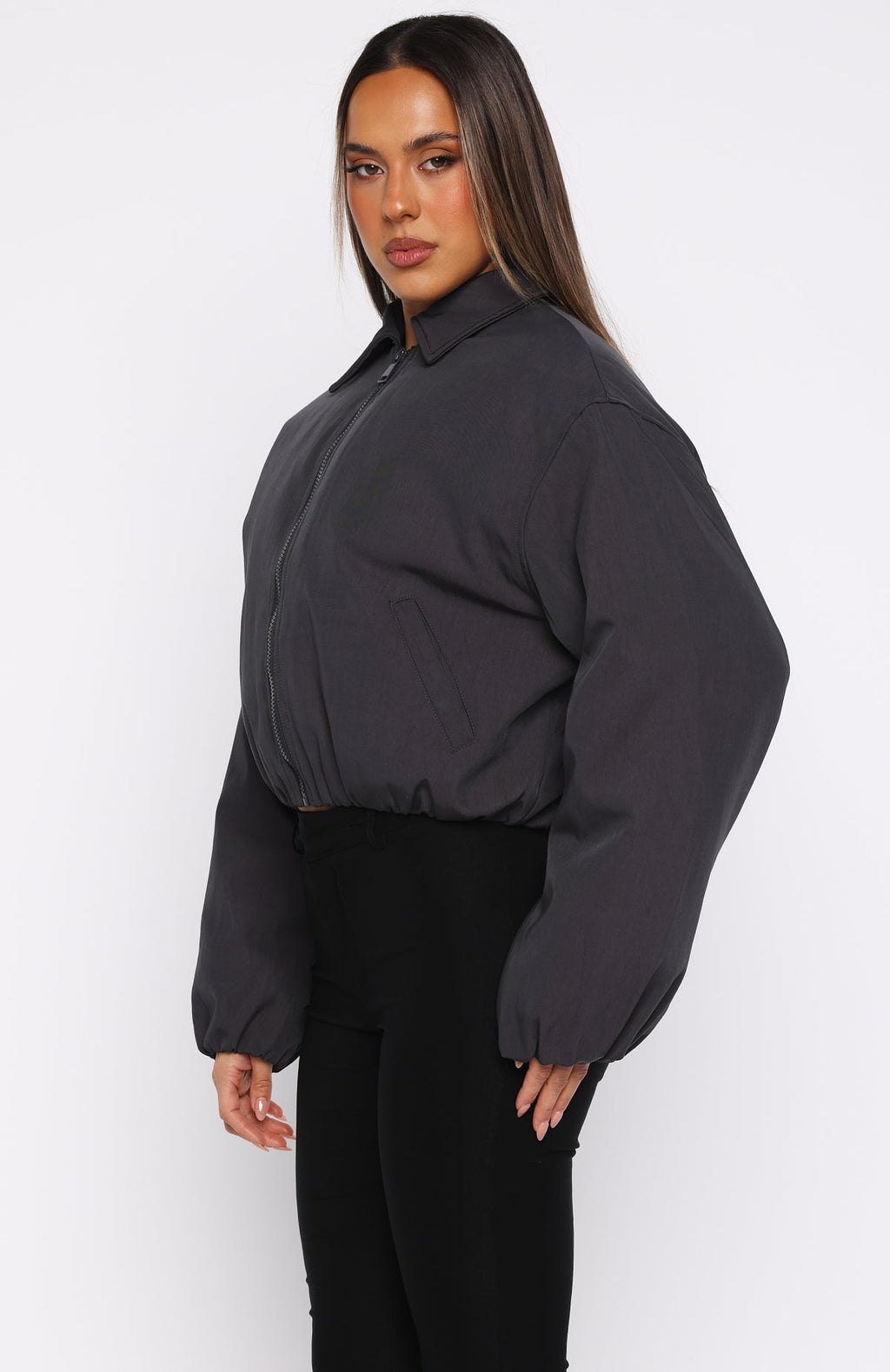 White Fox Back To Friends Jacket Charcoal