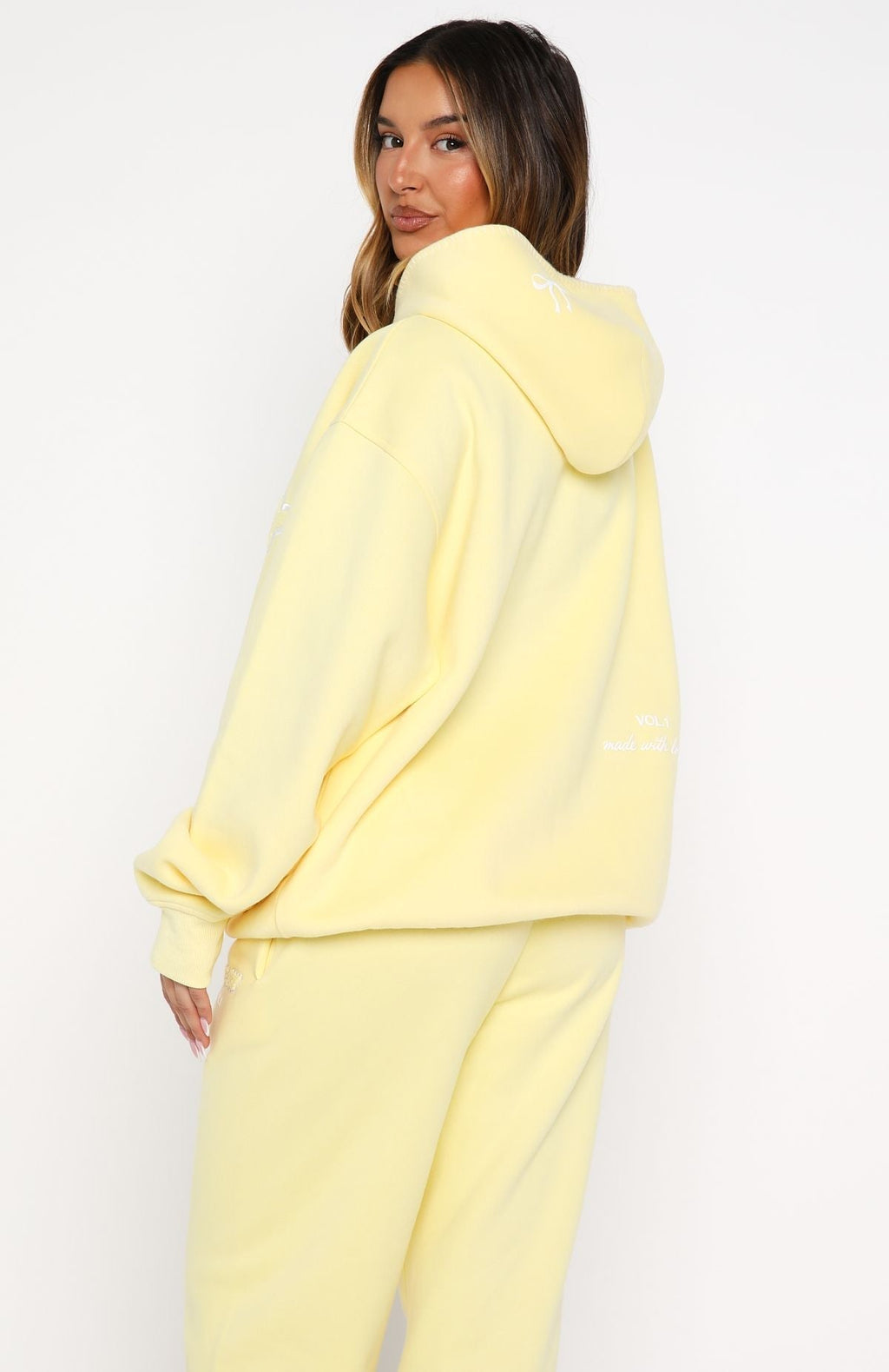 White Fox Vol. 1 Front Graphic Oversized Hoodie Lemon