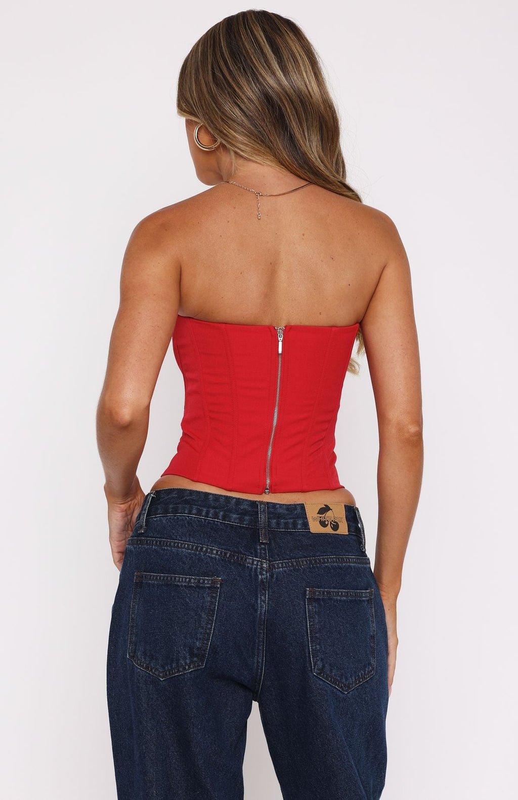White Fox Never Love Again Strapless Bustier Red