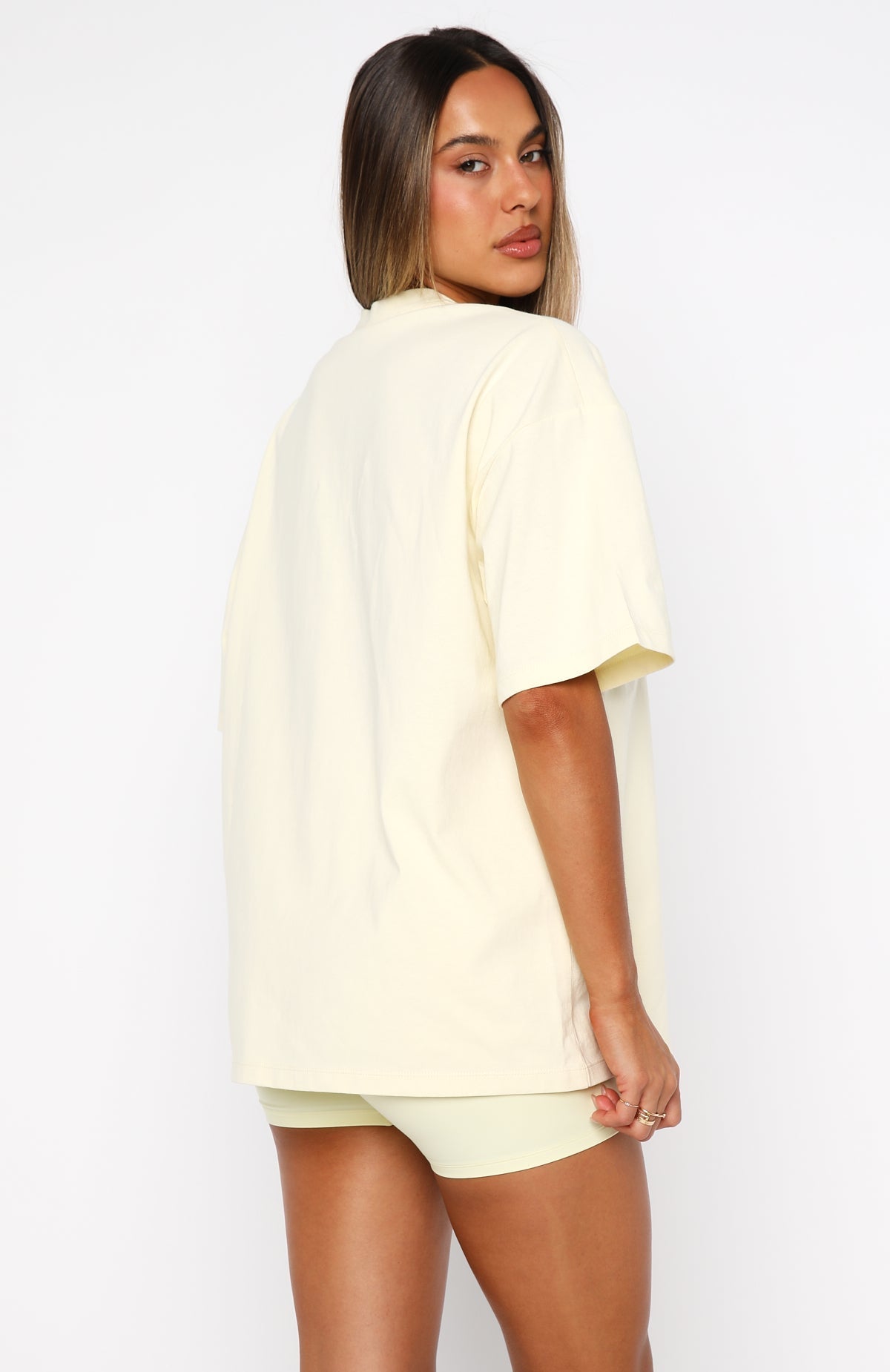 White Fox Daydreamers Madeline Oversized Tee Lemon