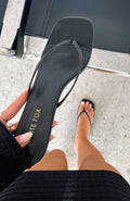White Fox Hamptons Thong Heels Black