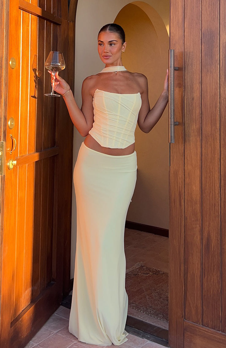 White Fox Lovers Lane Strapless Bustier Lemon