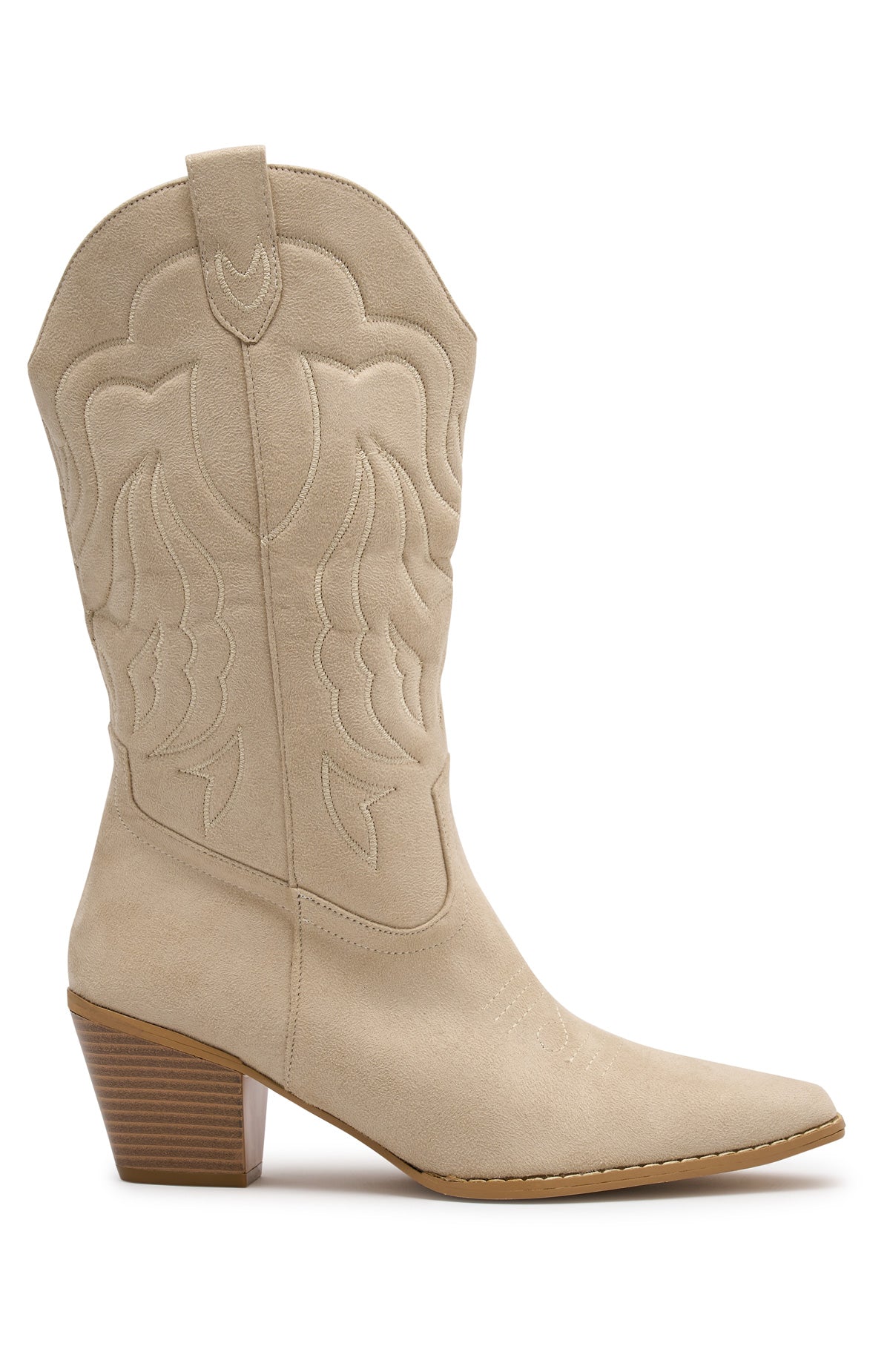 White Fox Darcy Cowboy Boots Nude