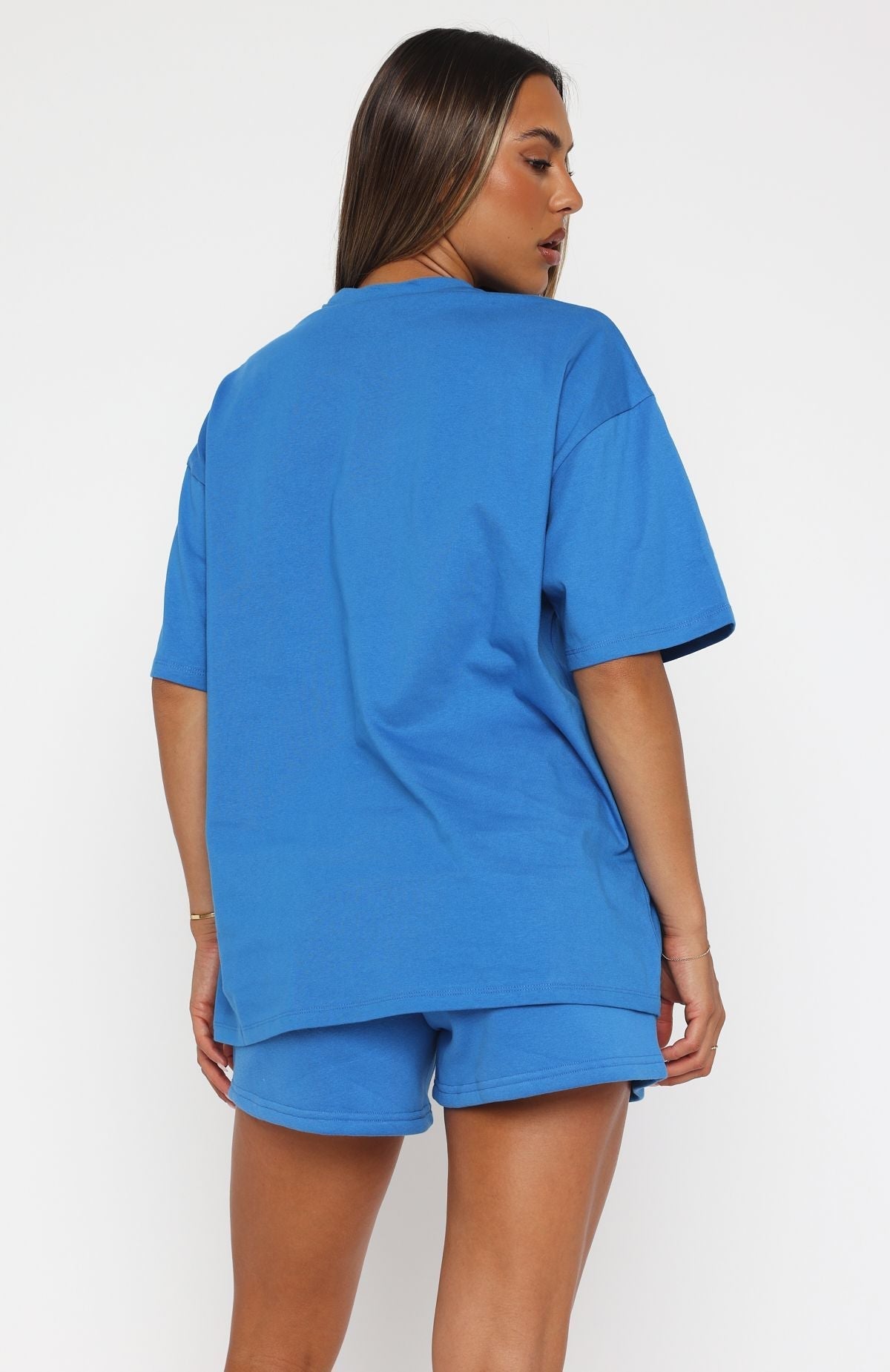 White Fox Offstage Oversized Tee Azure