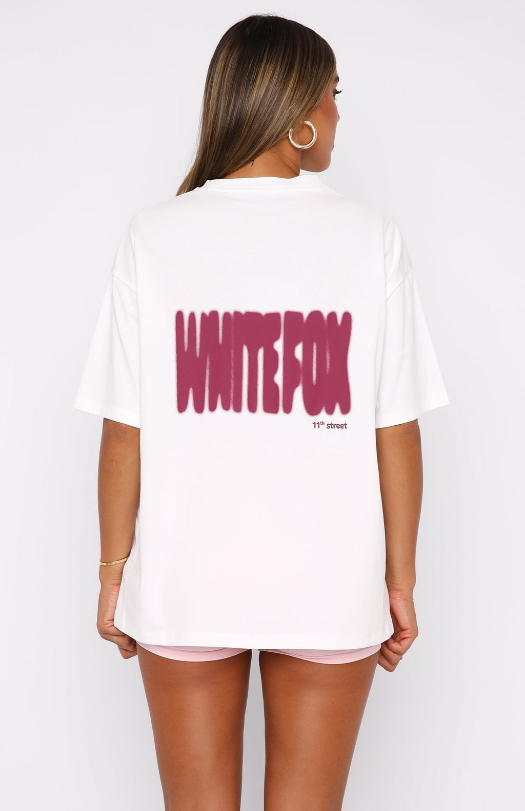 White Fox 11th Street New York Or Nowhere Oversized Tee Berry Blast