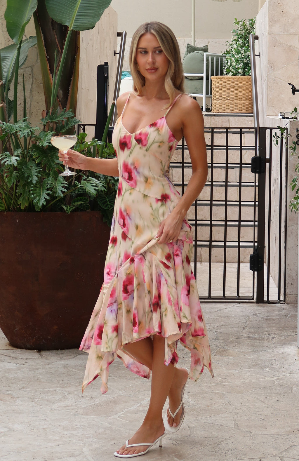 White Fox Butterfly Kisses Midi Dress Buttercream Fields