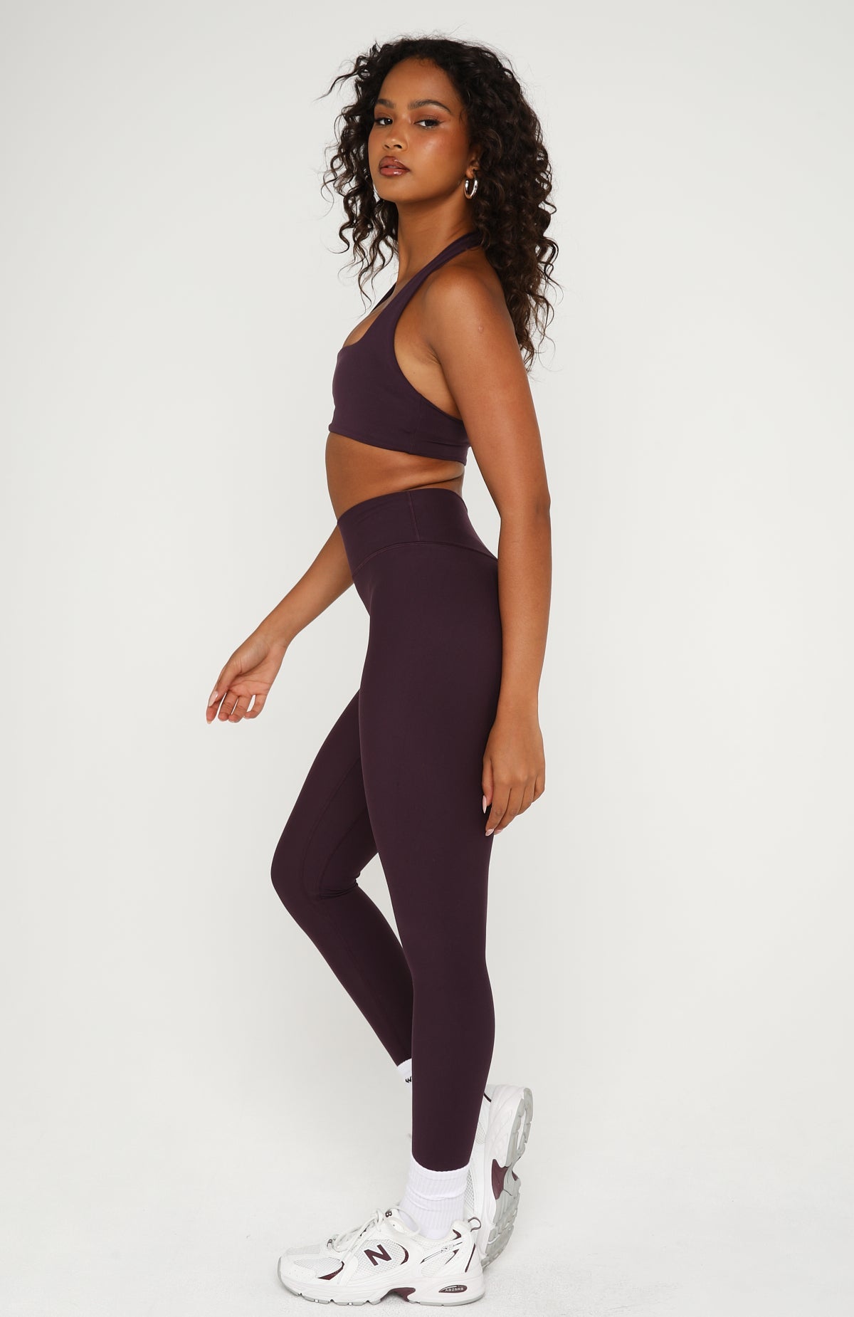 White Fox Go Getter High Waisted Leggings Midnight Plum