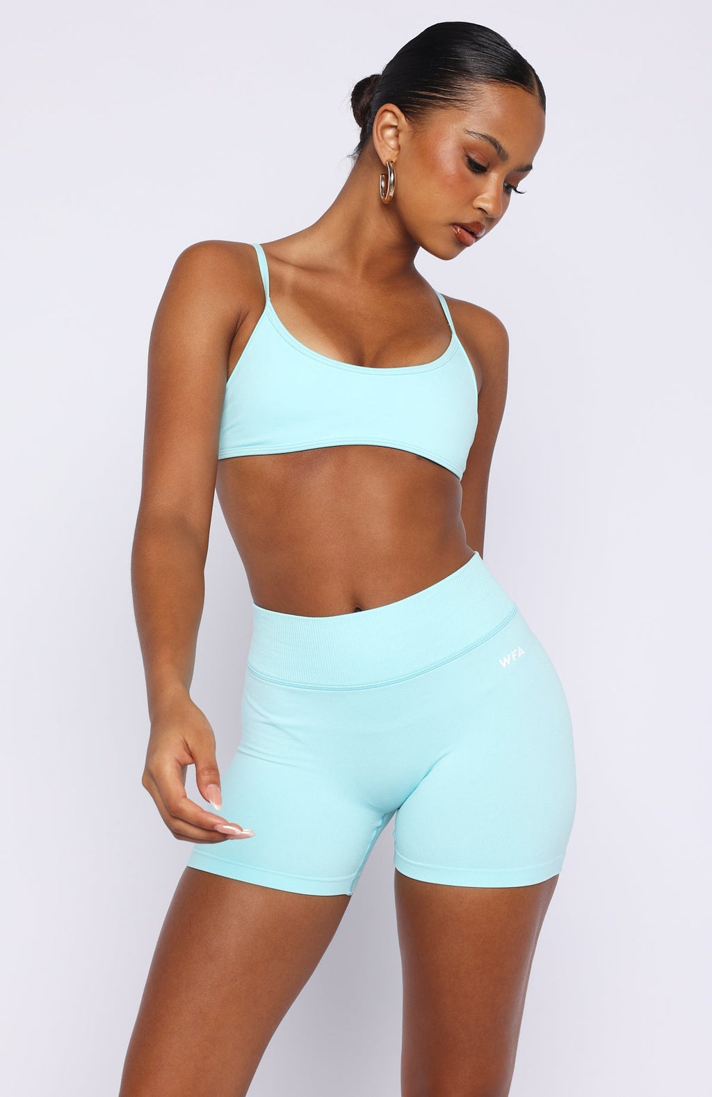 White Fox Swing Seamless Sports Bra Malibu Blue