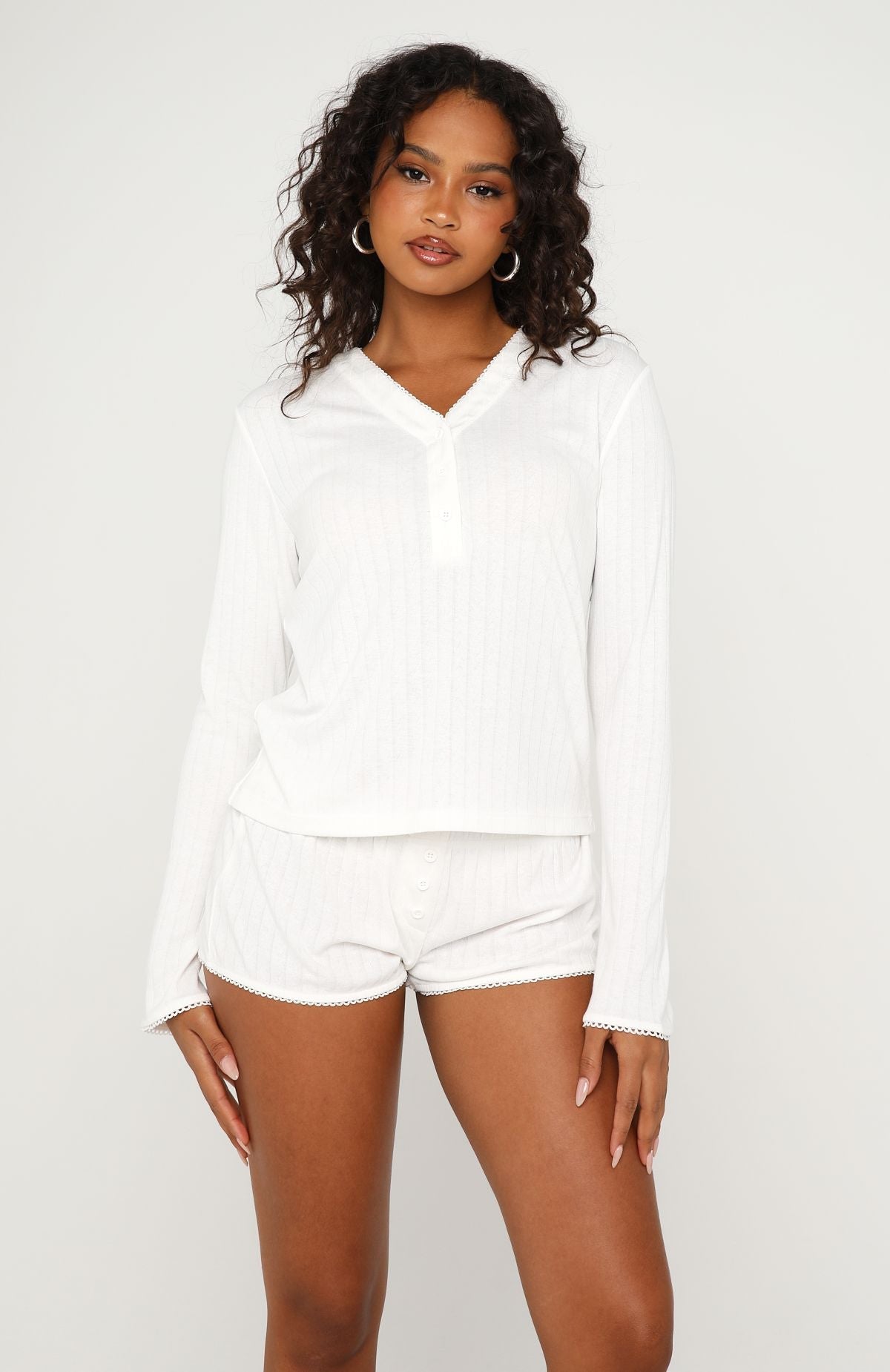 White Fox Twilight Dream Long Sleeve Pyjama Top White