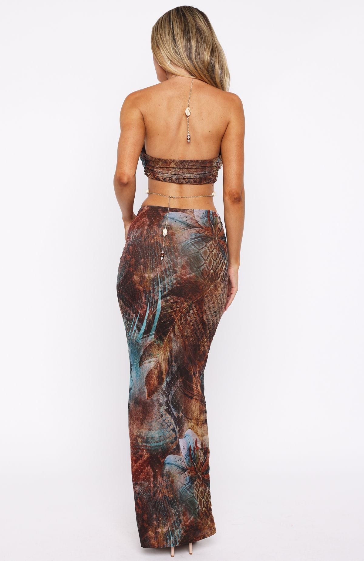 White Fox The Empress Maxi Dress Ophidian Feather