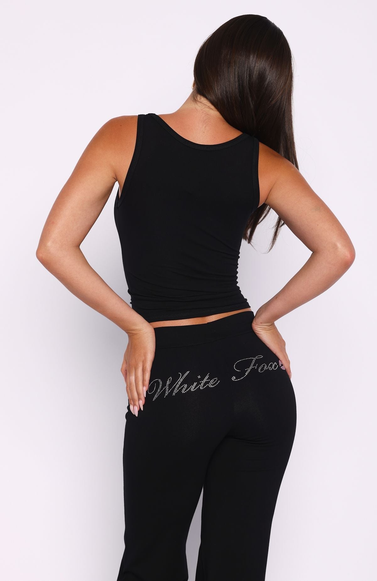 White Fox Pillow Talk Club Tank Top Black
