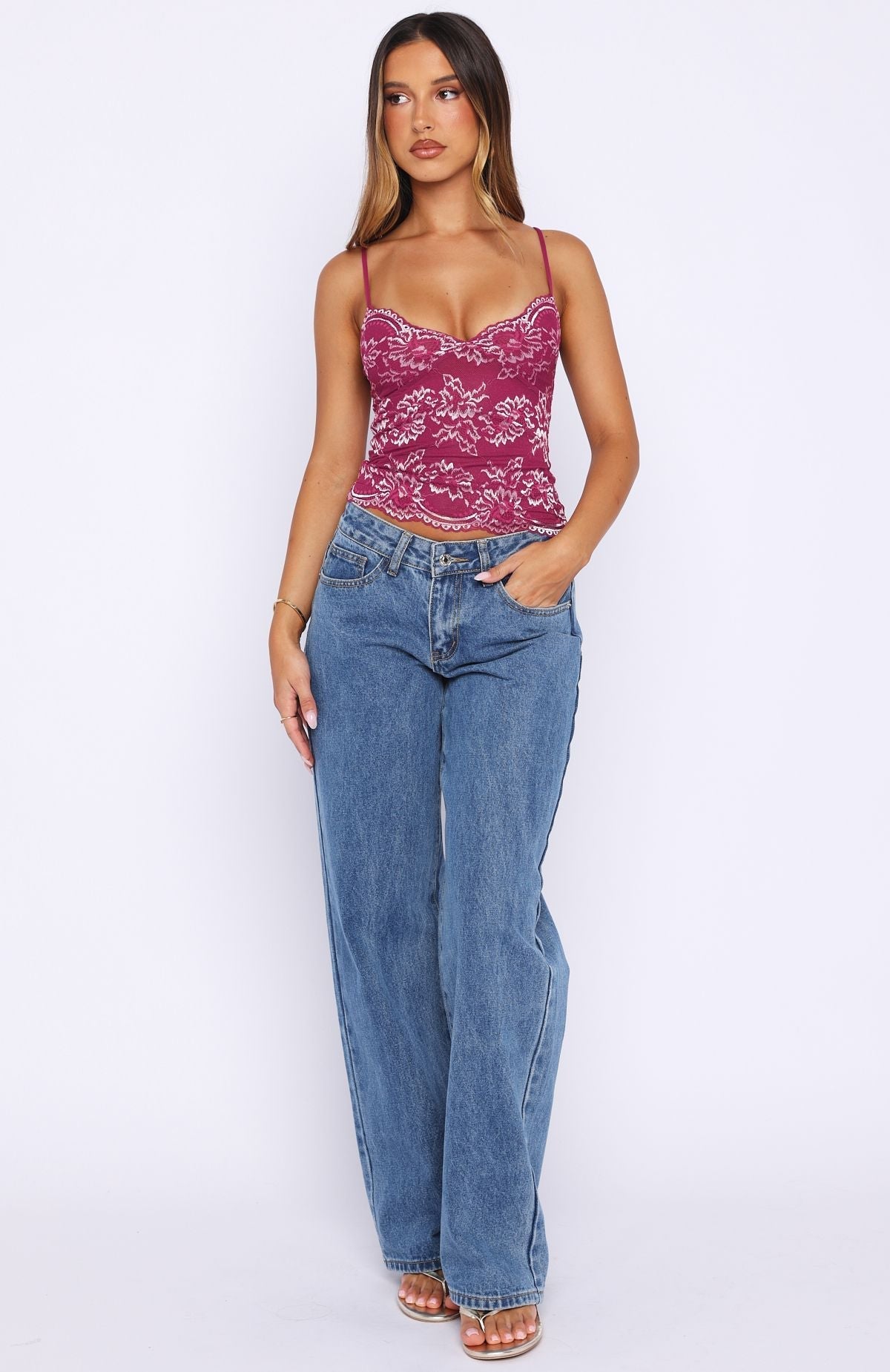 White Fox Running Back Top Berry