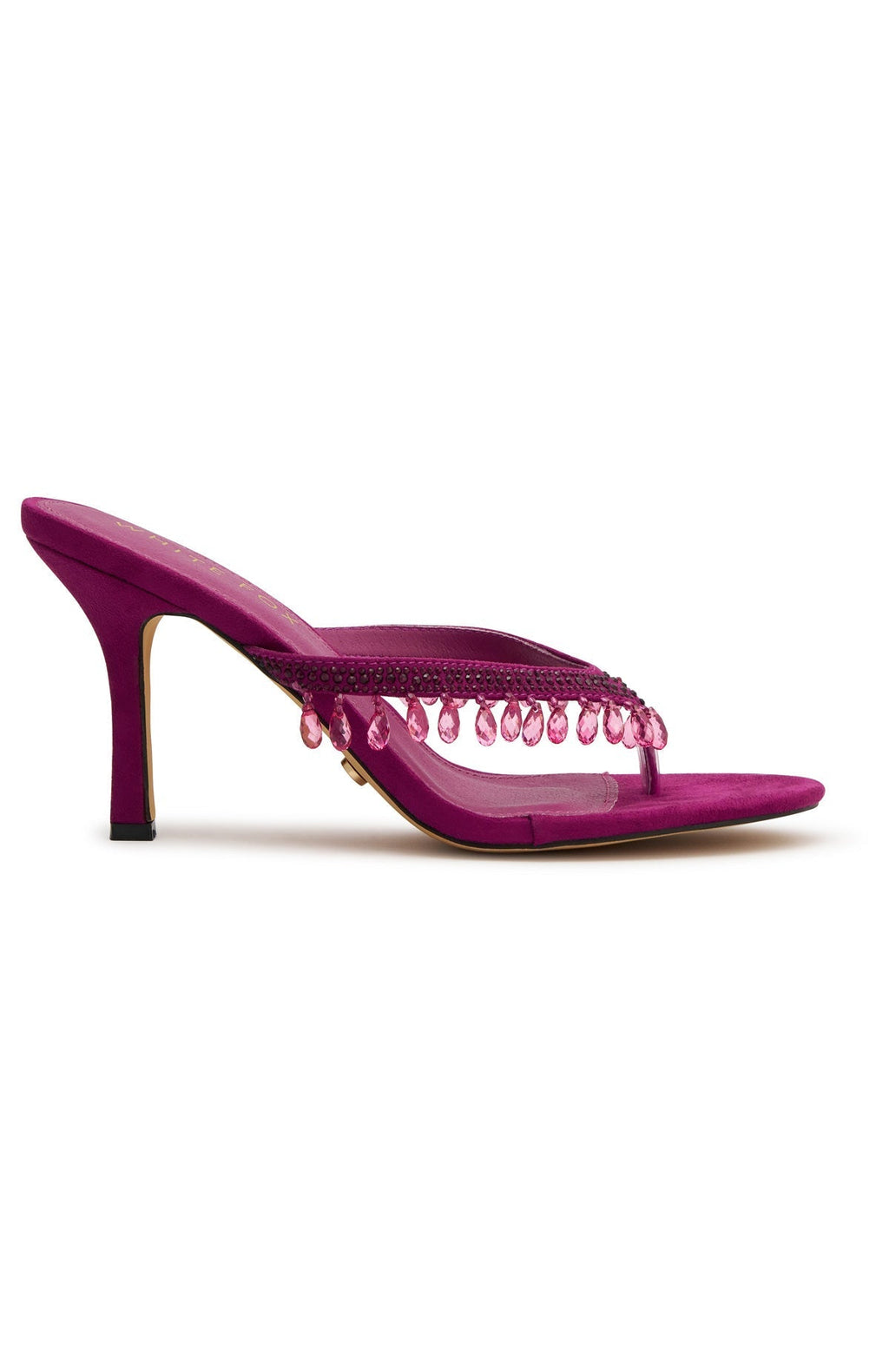 White Fox Jackie Mules Purple Faux Suede