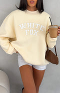 White Fox Major Upgrade Oversized Drop Shoulder Sweater Butter