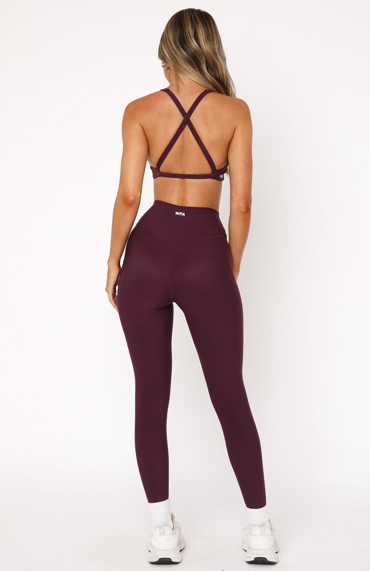White Fox Go Getter High Waisted Leggings Plum