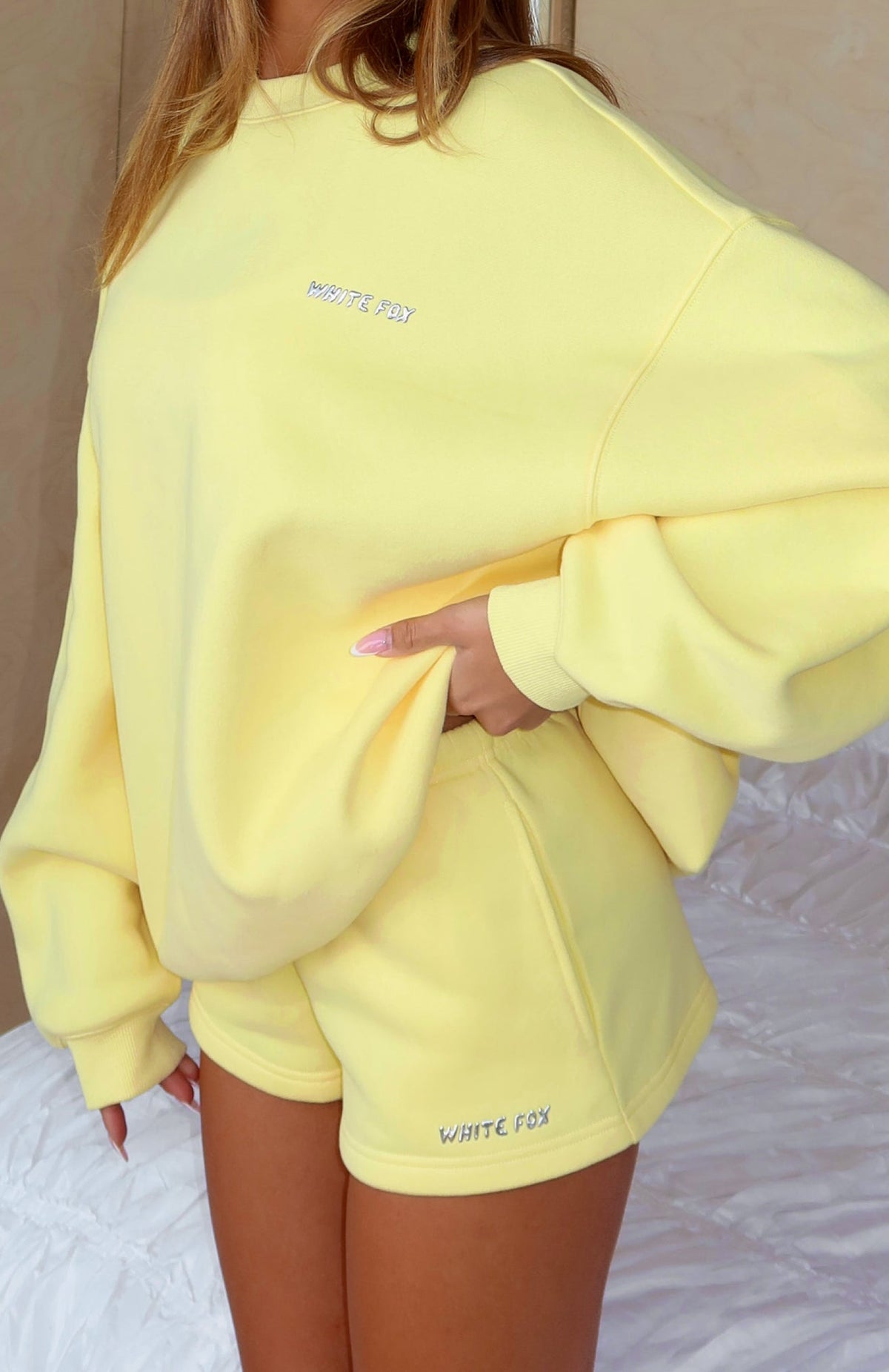 White Fox Test Drive Lounge Shorts Lemon