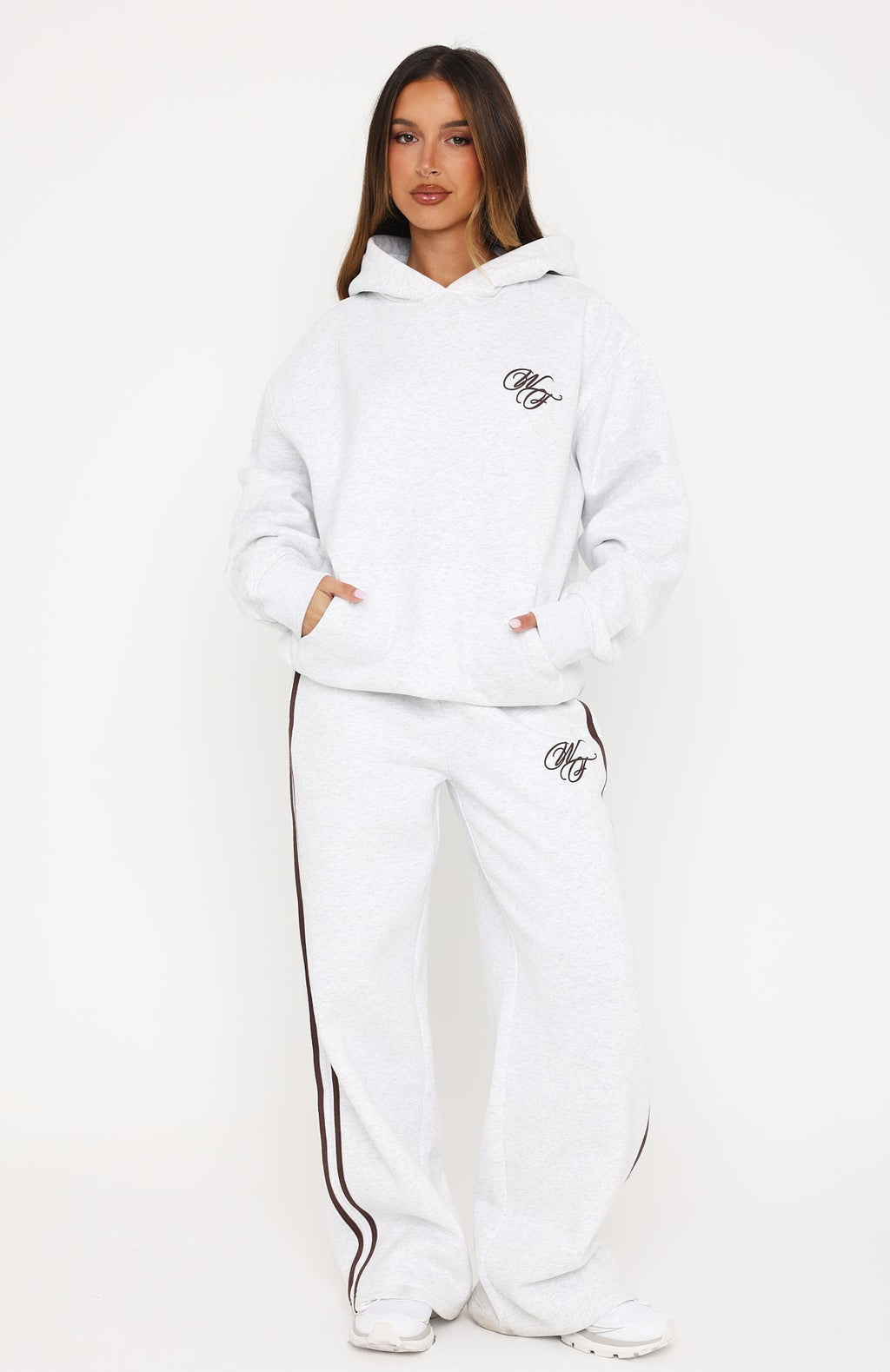White Fox Studio 17 Raven Oversized Hoodie Grey Marle