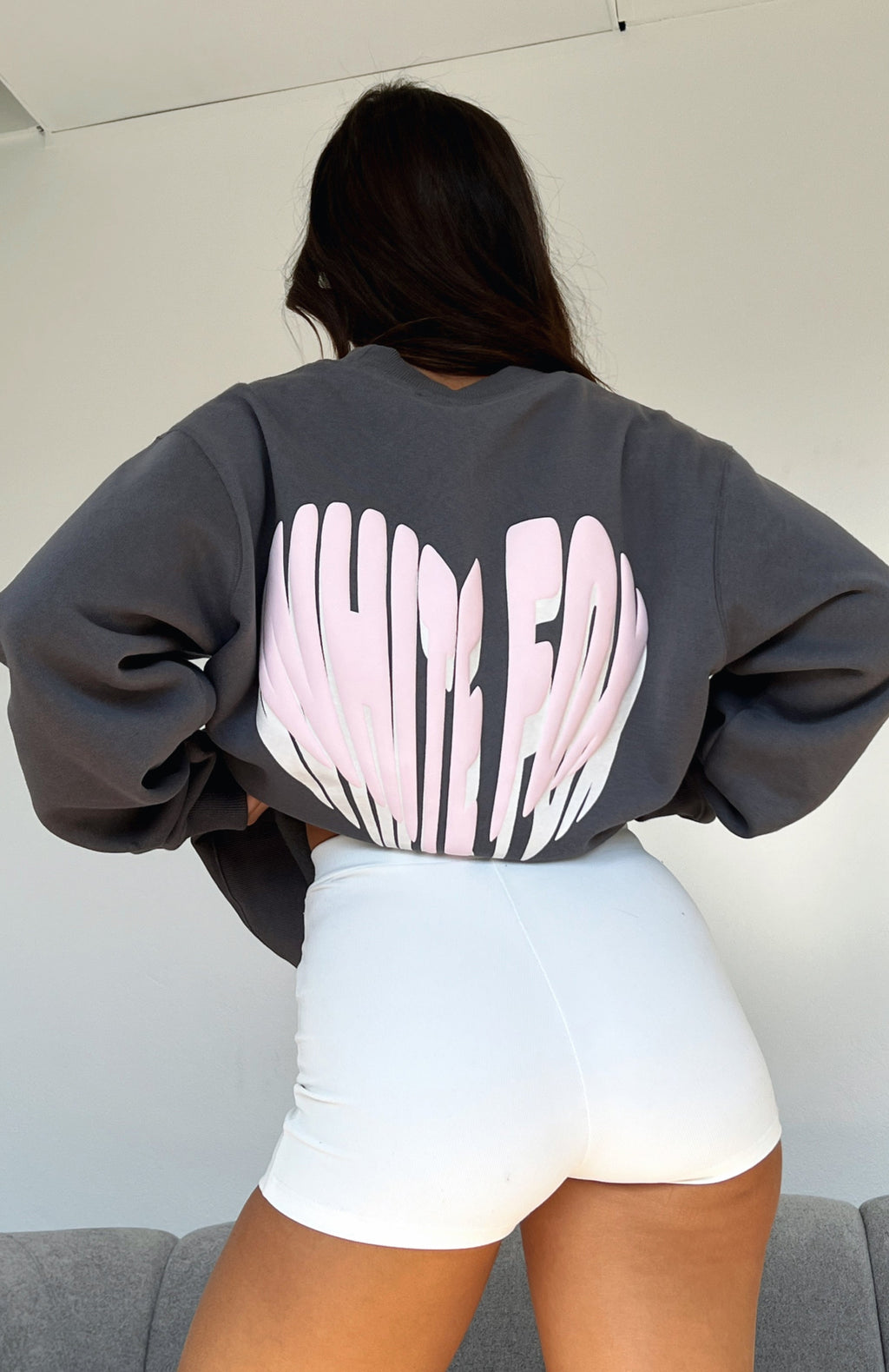 White Fox Love Burst Oversized Sweater Volcanic