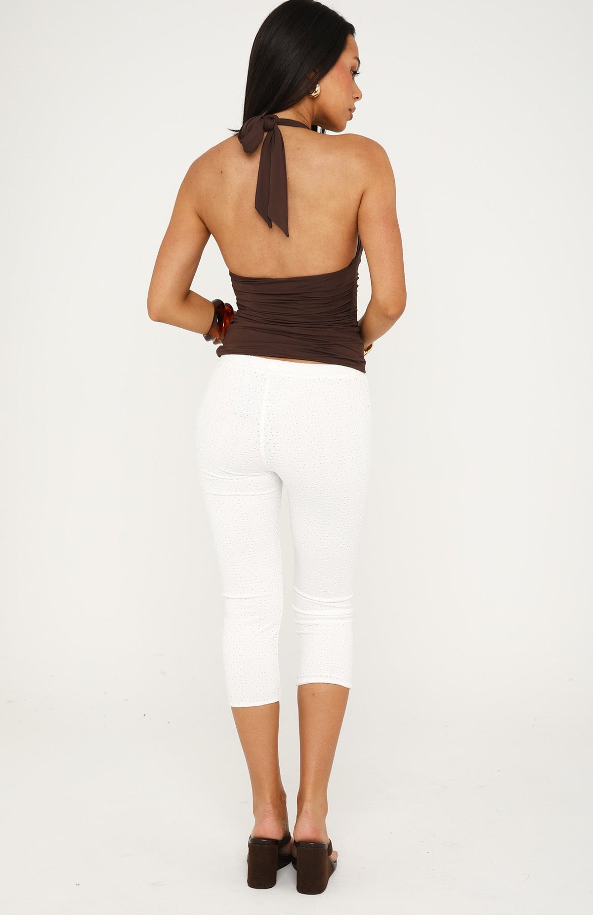 White Fox Rooftop Romance Capri Pants White