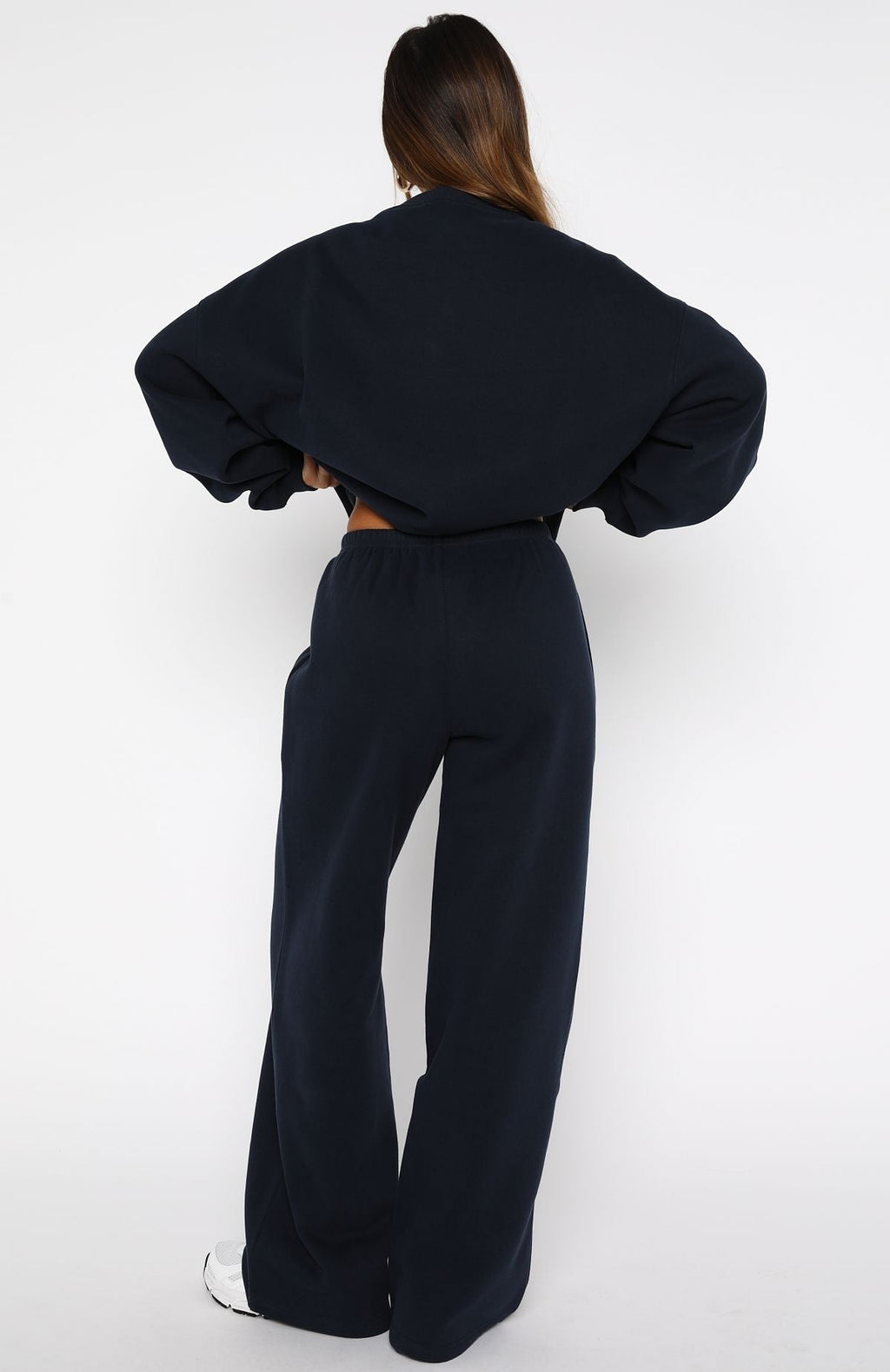 White Fox Test Drive Wide Leg Sweatpants Dark Navy